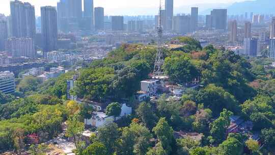 乌山历史风貌区风景区航拍福州鼓楼区乌山路