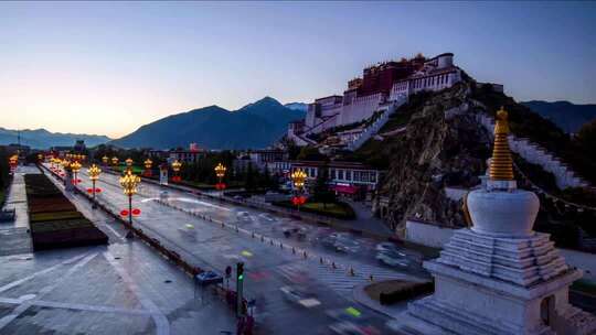 西藏布达拉宫 珠穆朗玛峰全景