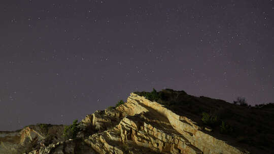 海边山上夜景星空延时4K