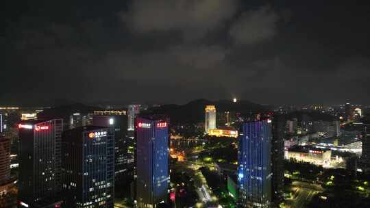 台州夜景航拍空镜