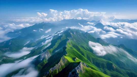 山川河流空中俯瞰美景