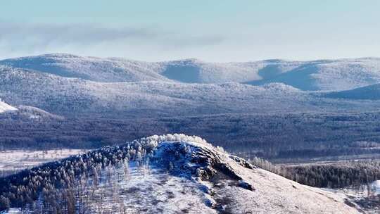 航拍冬季雾中林海雾凇视频251202-8