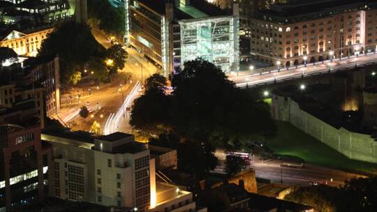 伦敦市夜间交通时间视频素材模板下载