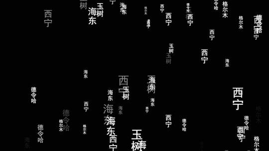 青海省各城市文字视频素材带通道