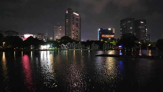 台州夜景航拍空镜