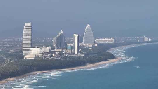 海南三亚海棠湾海岸线航拍