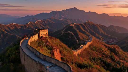 古长城万里长城航拍云海长城日出长城云雾