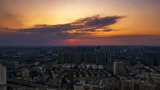 成都 城市夕阳 日落晚霞 夜景