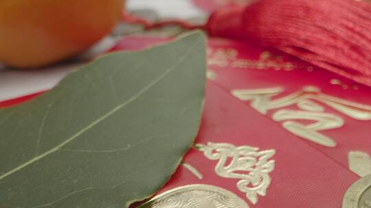 一堆春节红包宏观拍摄视频素材模板下载
