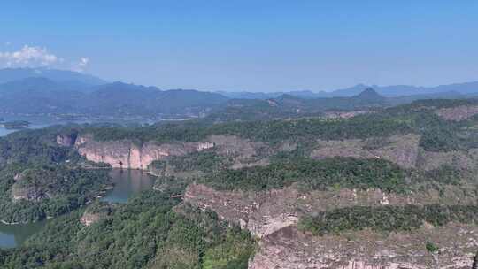 航拍福建泰宁大金湖丹霞地貌5A景区