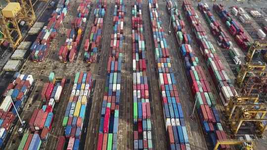 外贸商业港口码头集装箱视频素材模板下载