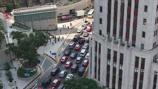 香港中环城市交通航拍