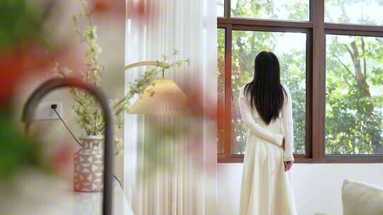 女生休闲惬意阳光清新美好舒适