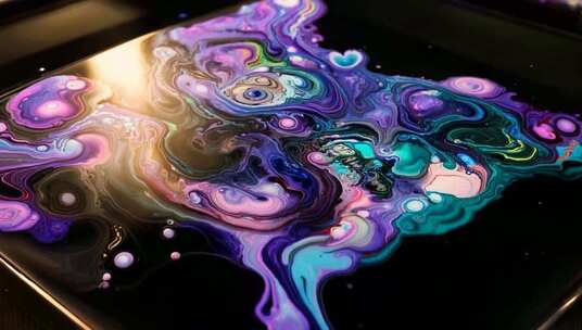 彩色液体流动抽象艺术素材