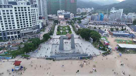 广西南澳岛南北回归线地标建筑航拍