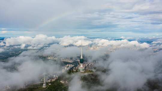 深圳梧桐山风景区山顶彩虹日出延时