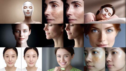 肤色 美白肤色焕亮净透无瑕蜕变高清在线视频素材下载