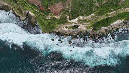 航拍印度尼西亚巴厘岛西海岸夏季自然风光