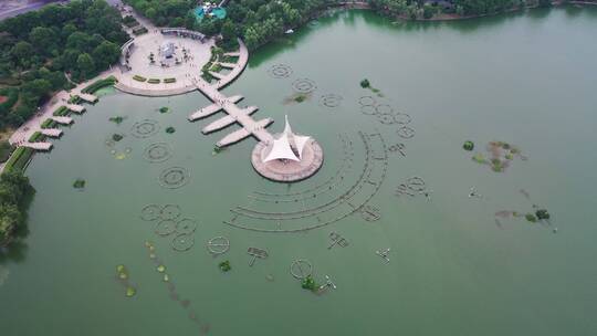 安徽省芜湖市湾沚区东湖公园航拍