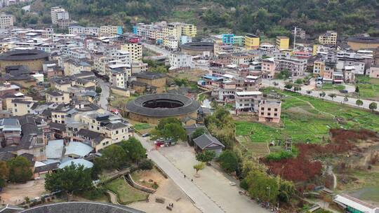 福建龙岩高北土楼群航拍4K视频