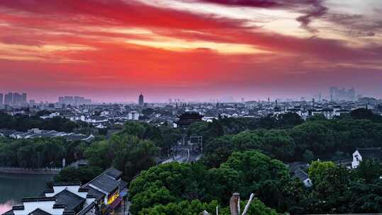 苏州古建筑 北寺塔 阊门朝霞延时