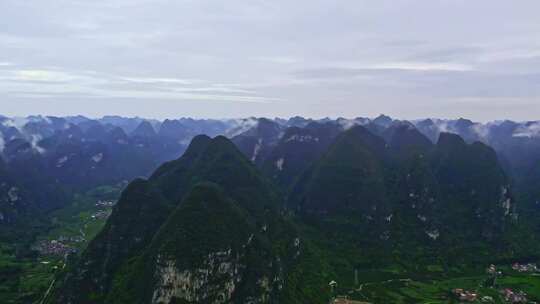 航拍雨后群山云雾缭绕山峦叠嶂山脉山川