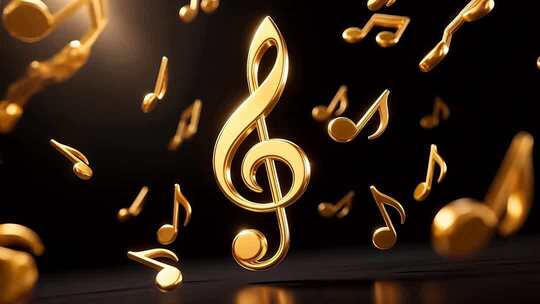 360度循环金色音符4K