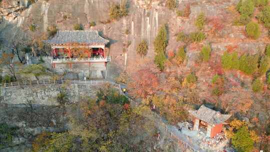 山东枣庄峄城仙人洞景区冬季美景片段