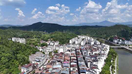 航拍福建泰宁县城城市建设