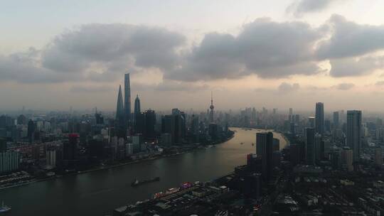 上海陆家嘴 黄浦江 北外滩 日落风景