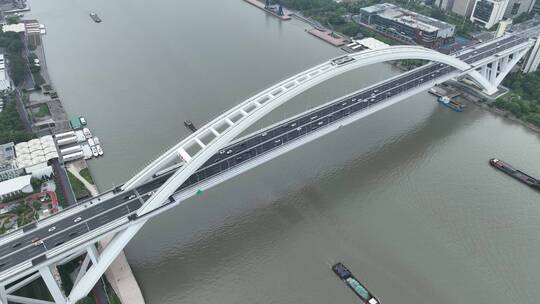 黄浦江卢浦大桥视频素材模板下载