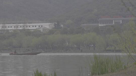 湘湖春天雨后实拍素材