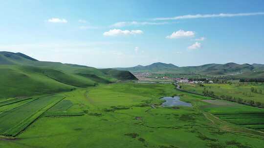 【航拍】坝上草原森林风光空镜 绿水青山