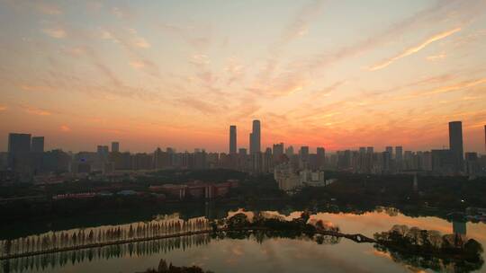 长沙地标城市夕阳晚霞