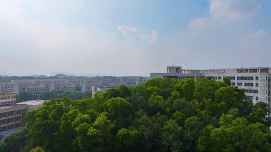 广州大学城航拍校园广东广州番禺区城市风景视频素材模板下载