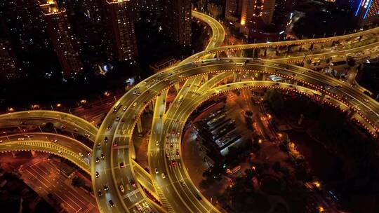 上海南浦大桥上海桥梁交通夜景地标航拍