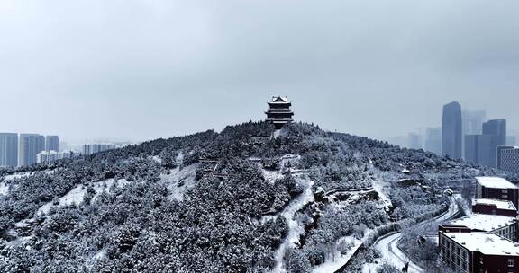 山大雪景航拍