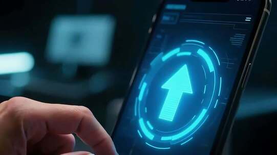 手指点击手机虚拟箭头界面