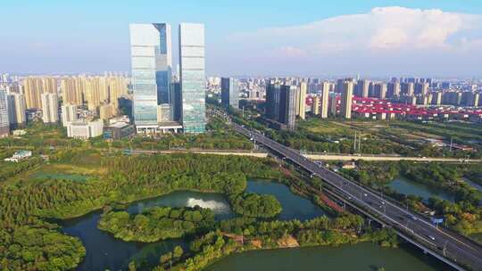 江西南昌艾溪湖大桥CBD商务区城市建筑素材