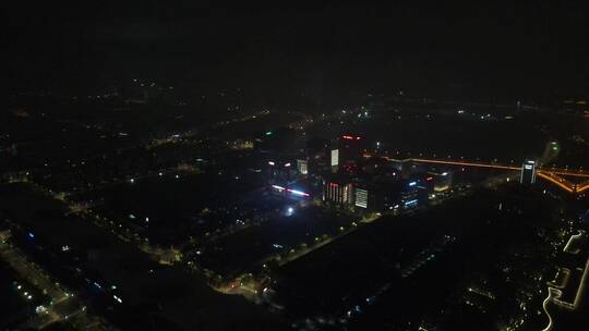 上海卢浦大桥夜景4K航拍视频素材模板下载