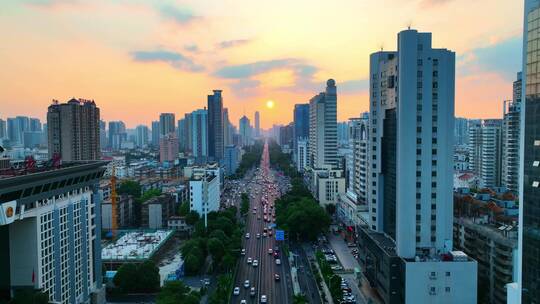 城市夕阳