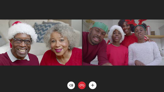 家庭圣诞视频通话