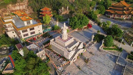 厦门航拍同安梅山寺婆罗门佛塔