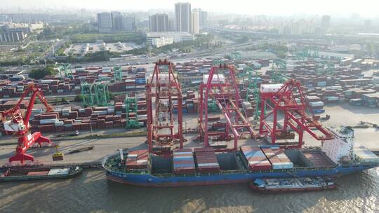 上海集装箱码头 上港集团4K航拍原素材
