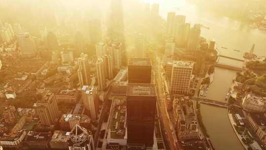 上海航拍东方明珠大气上海