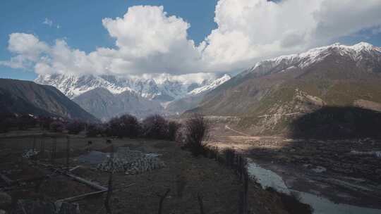 河流湖泊雪山延时摄影