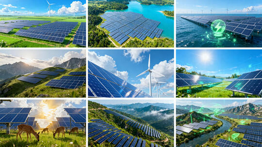 光电光伏发电 新能源科技未来感 绿色能源