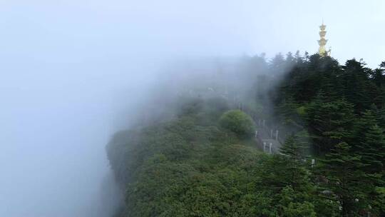 四川峨眉山金顶大佛航拍视频