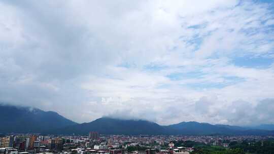 乡村山云延时蓝天白云山延时天空云远山风景