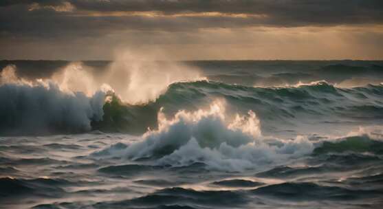 大海海浪阳光海洋浪花海水大气震撼开场片头